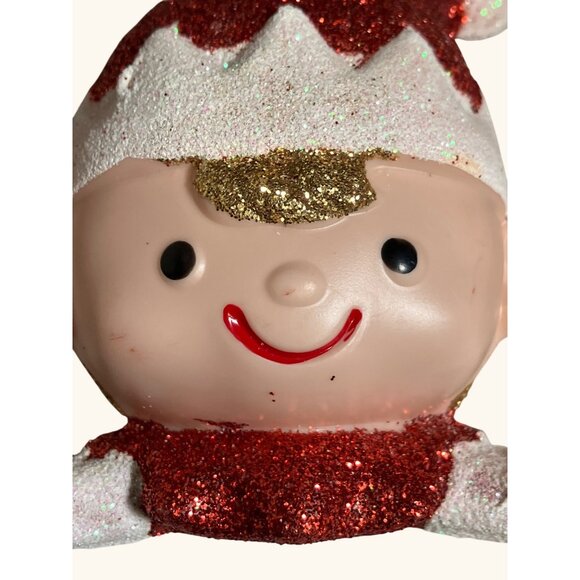 Holiday Time Glitter Elf Christmas Ornaments Set Of 2 Red & Green - Picture 8 of 9